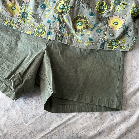 Christopher & Banks Green and Yellow Mini Pencil Skirt with Tie Front - Picture 7 of 9